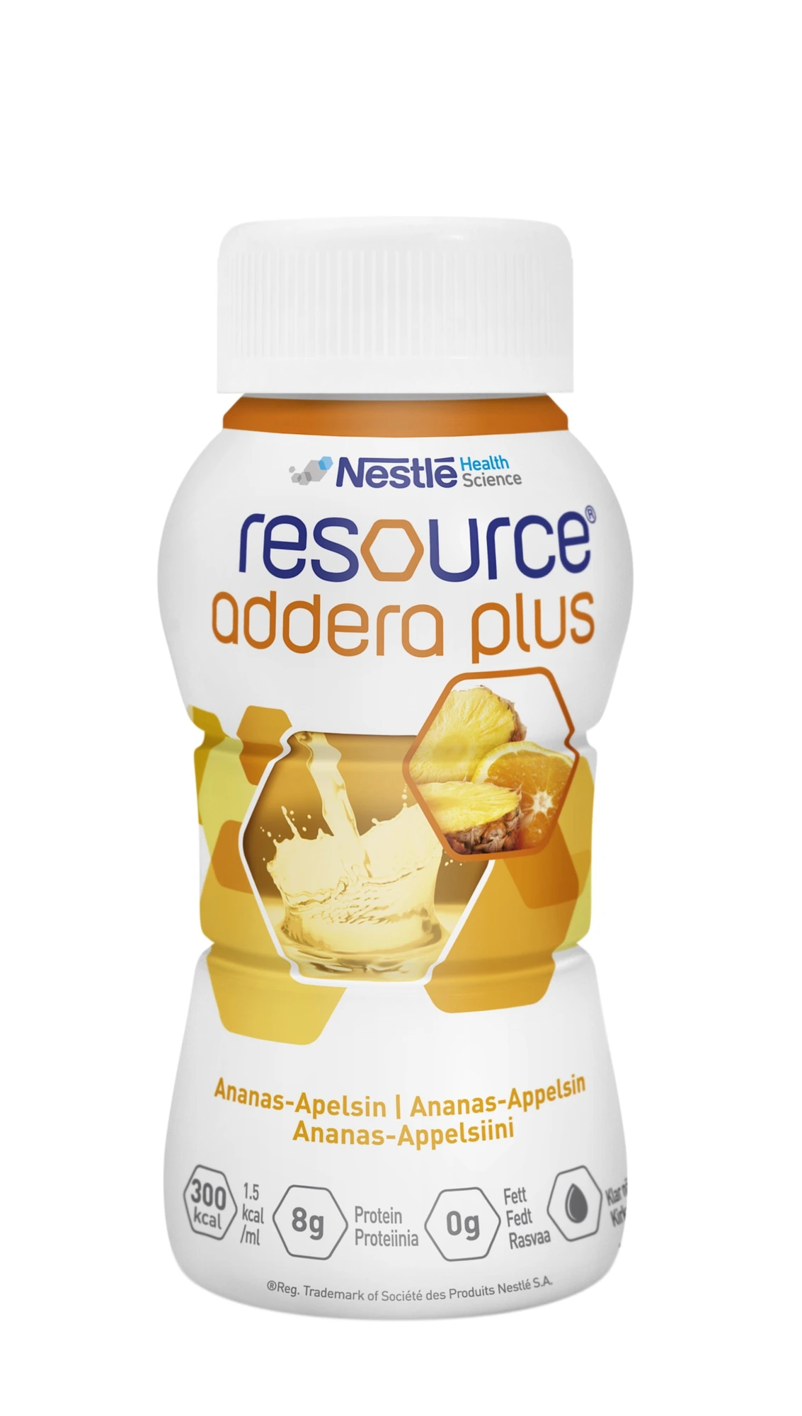Resource Addera plus næringstilskudd, Ananas og appelsin, 4x200 ml
