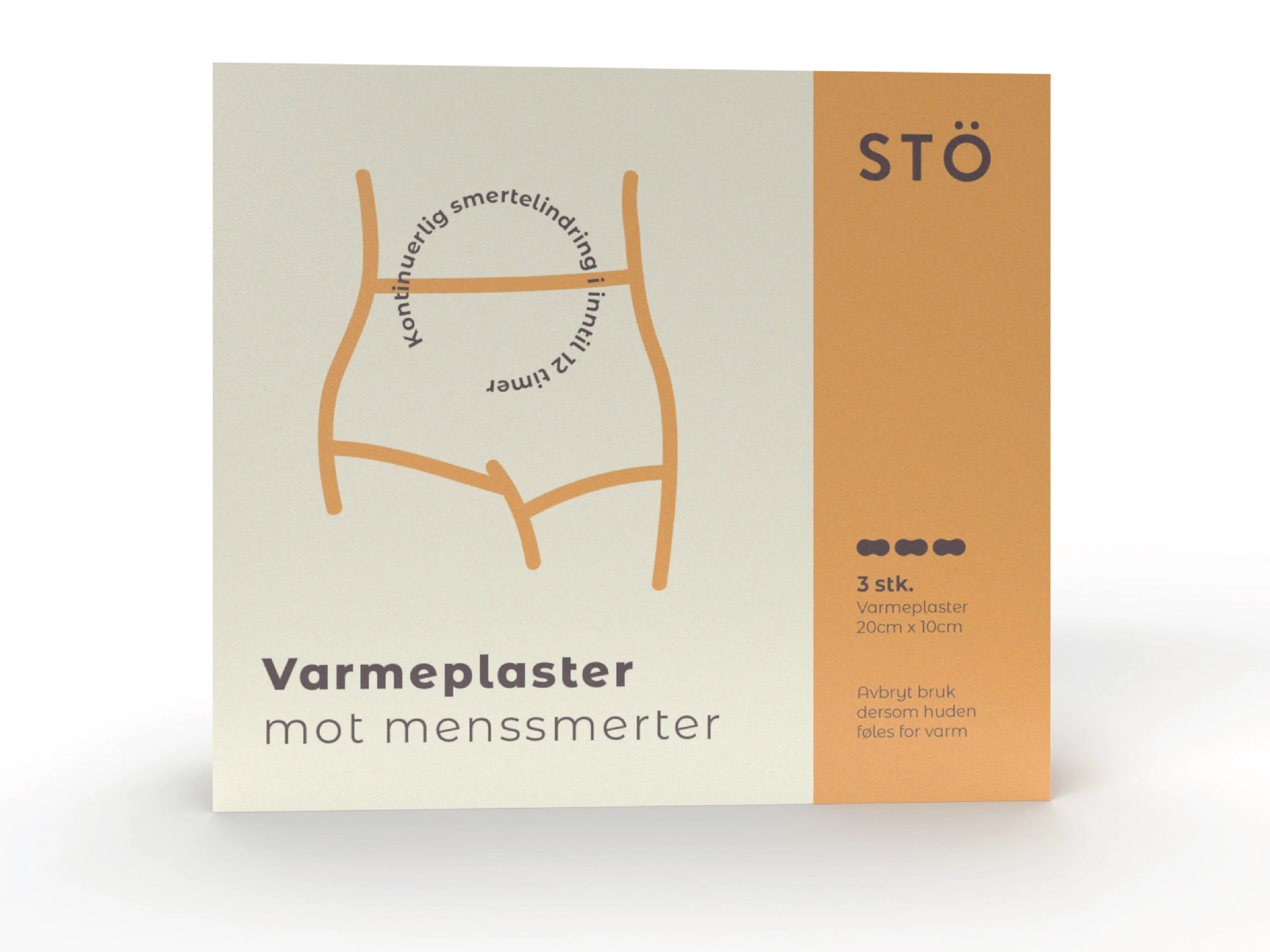 STÖ varmeplaster mot menssmerter 3 stk