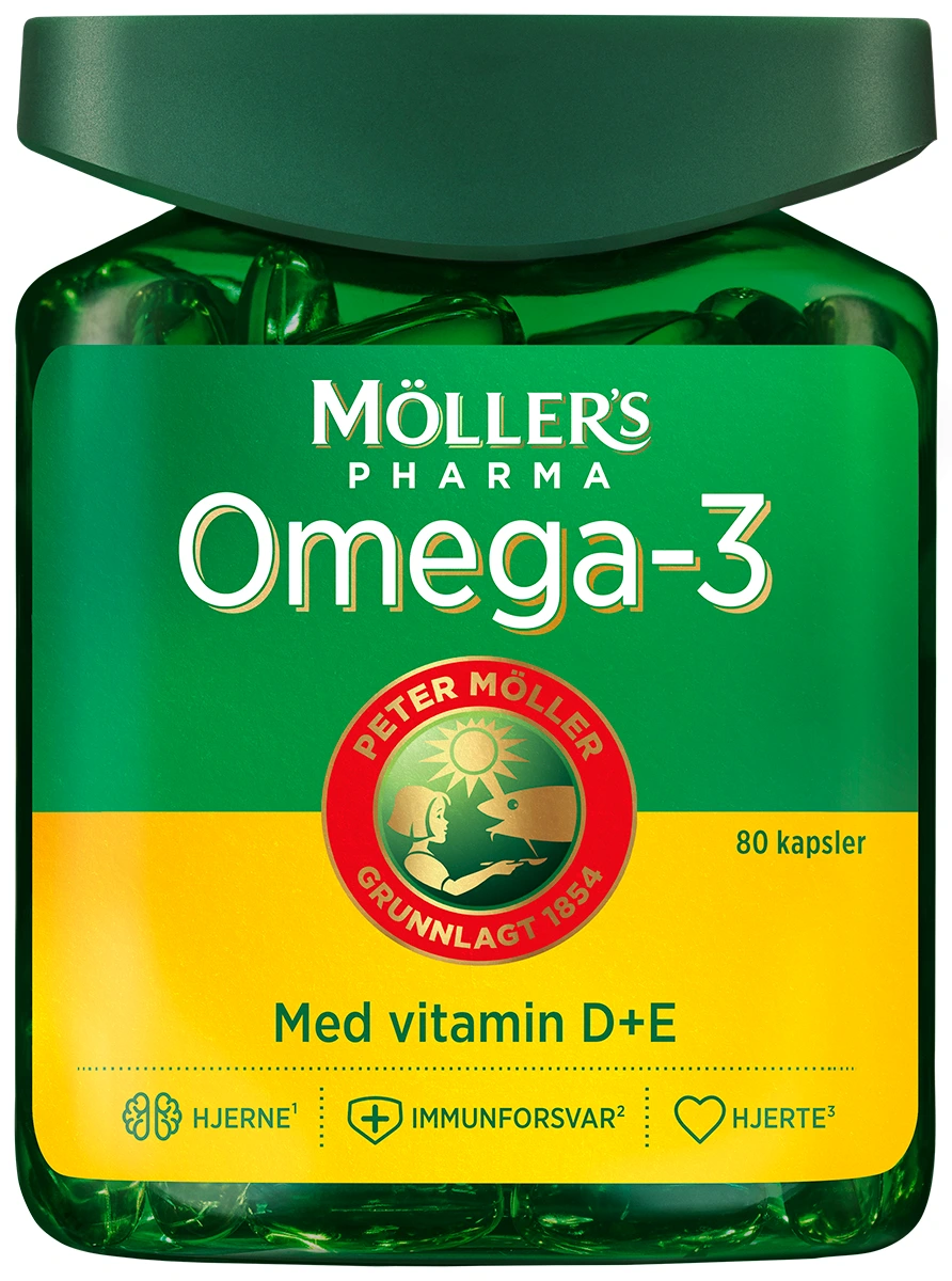 Møllers pharma omega-3 med vitamin D+E kaps