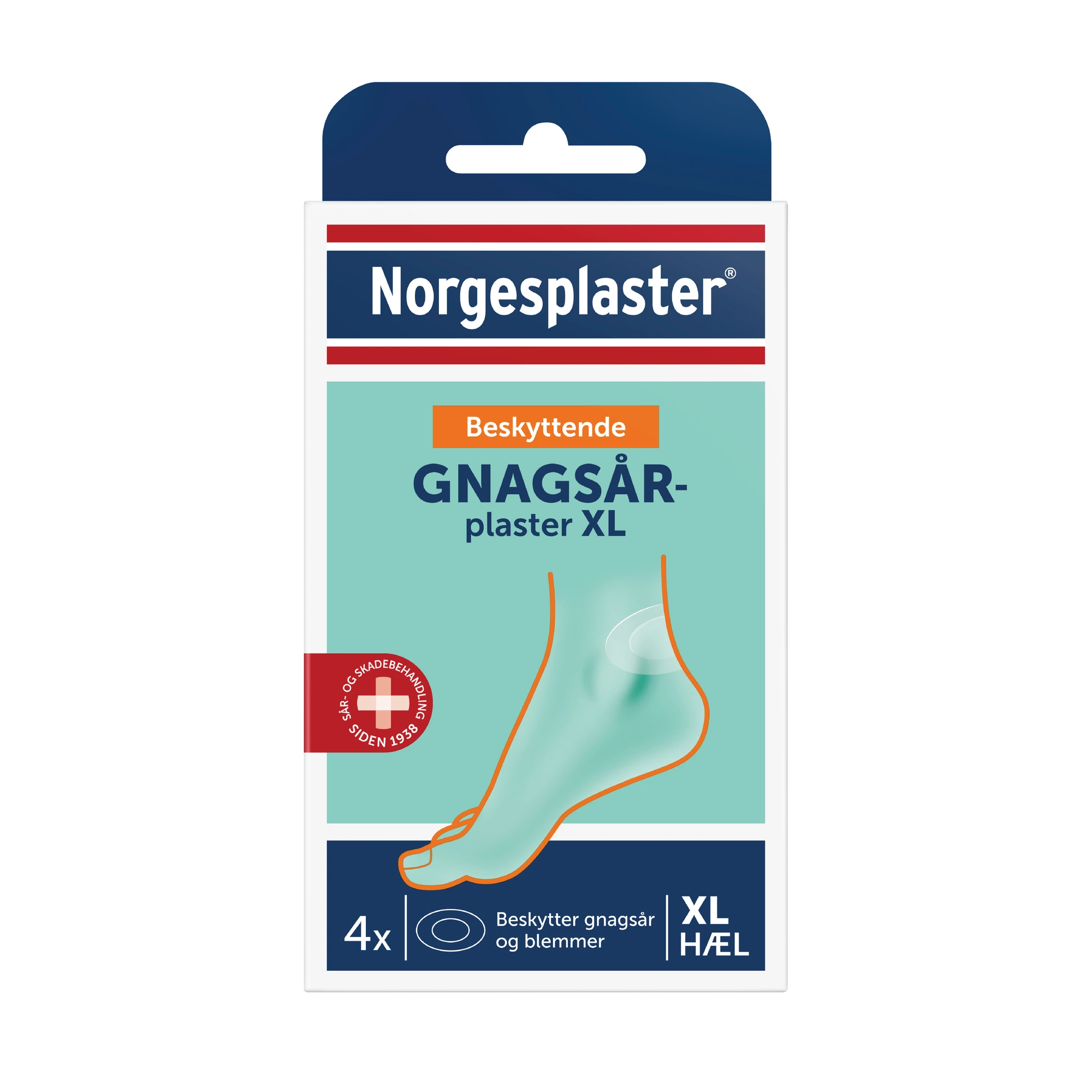 Norgesplaster Beskyttende gnagsårplaster hæl XL 4 stk