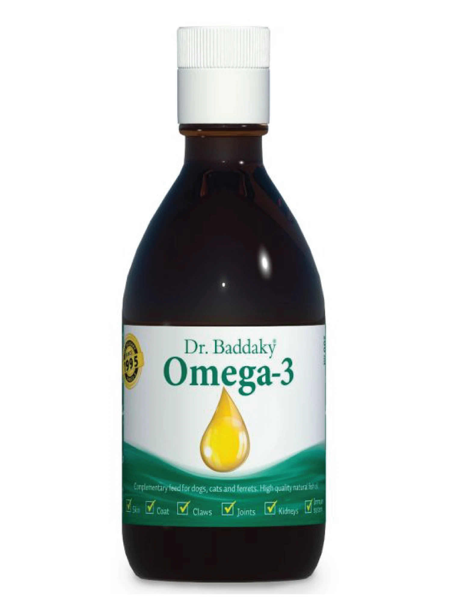 Dr. Baddaky Omega-3 fiskeolje til dyr 200 ml