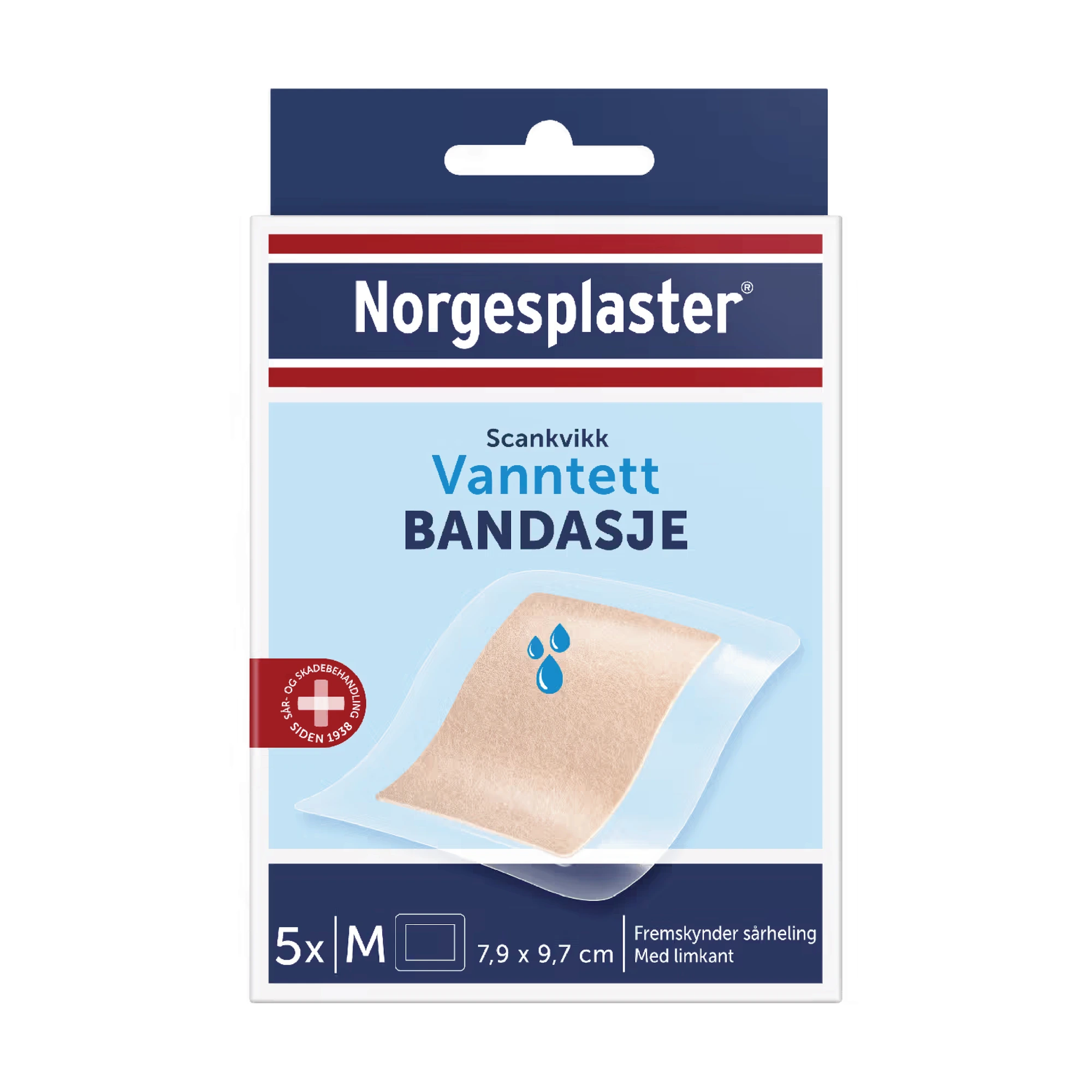 Norgesplaster Scankvikk vanntett bandasje 7,9 x 9,7 cm 5 stk