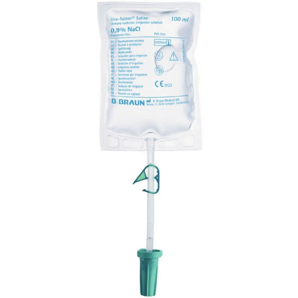 B. Braun Uro-Tainer natriumklorid 0,9 % skyllevæske 10x100 ml