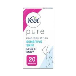 Veet Pure Cold Wax Strips hårfjerning til legger og kropp sensitiv hud 20 stk