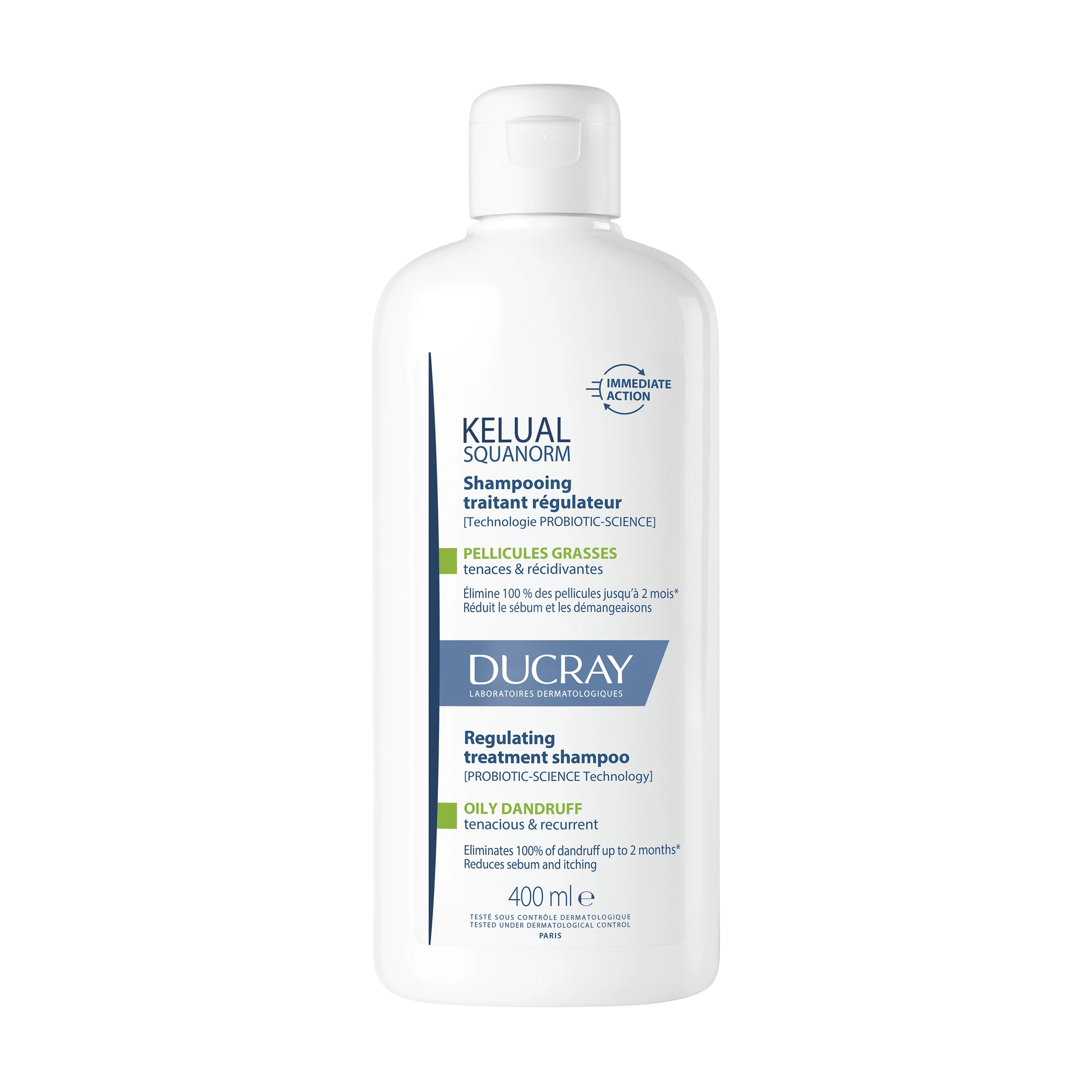 Ducray Kelual Squanorm Oily sjampo til fet flass 400 ml