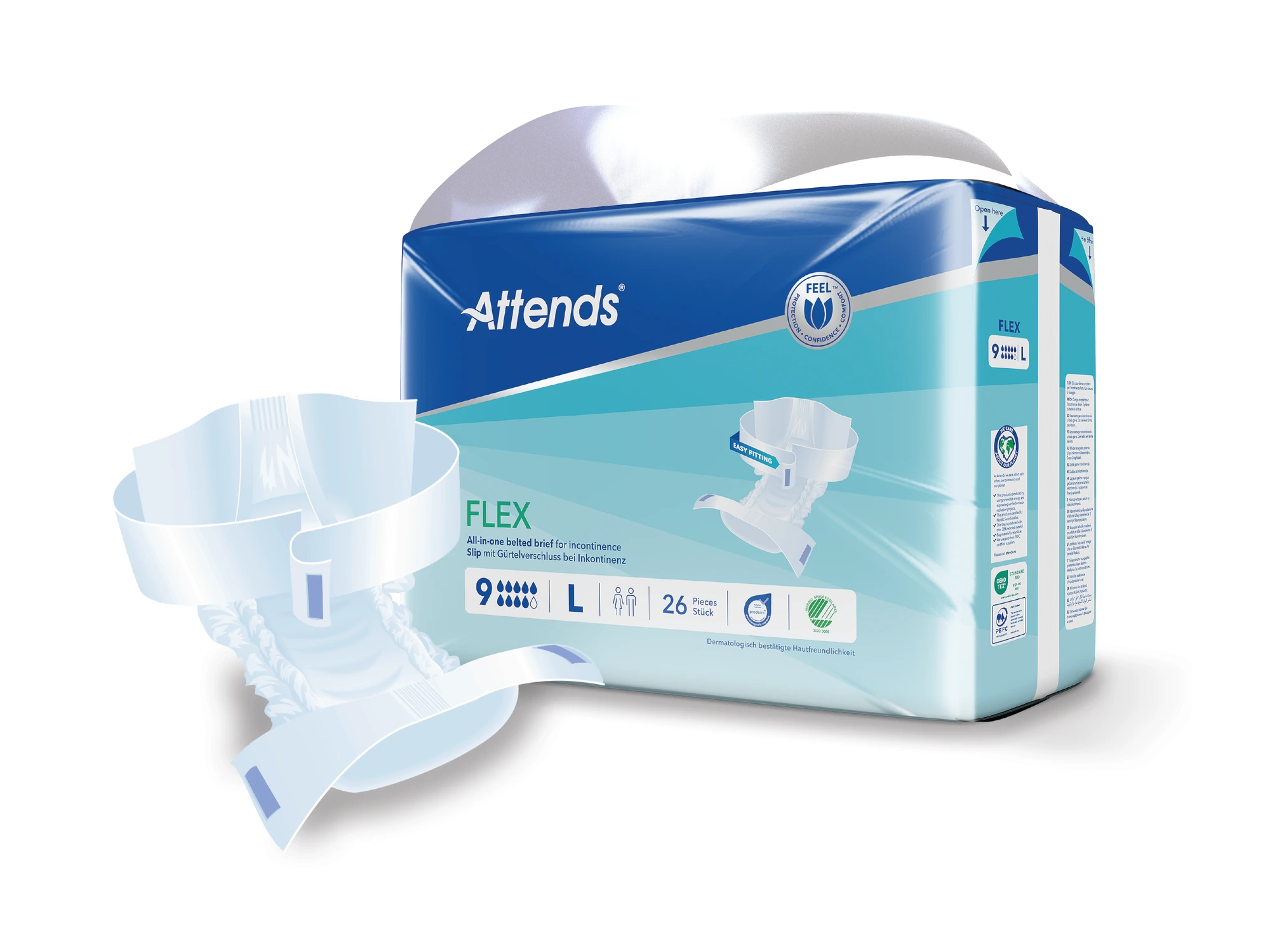 Attends Flex 9 L beltebleier 26 stk