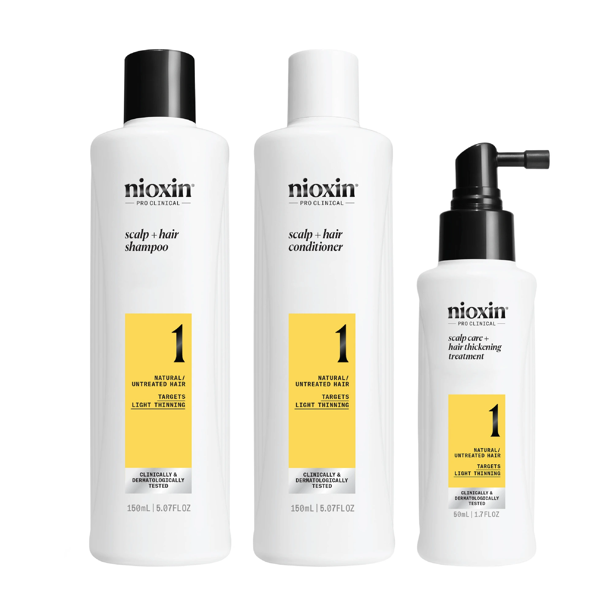 Nioxin System 1 Trial Kit hårpleiesett 150+150+50 ml