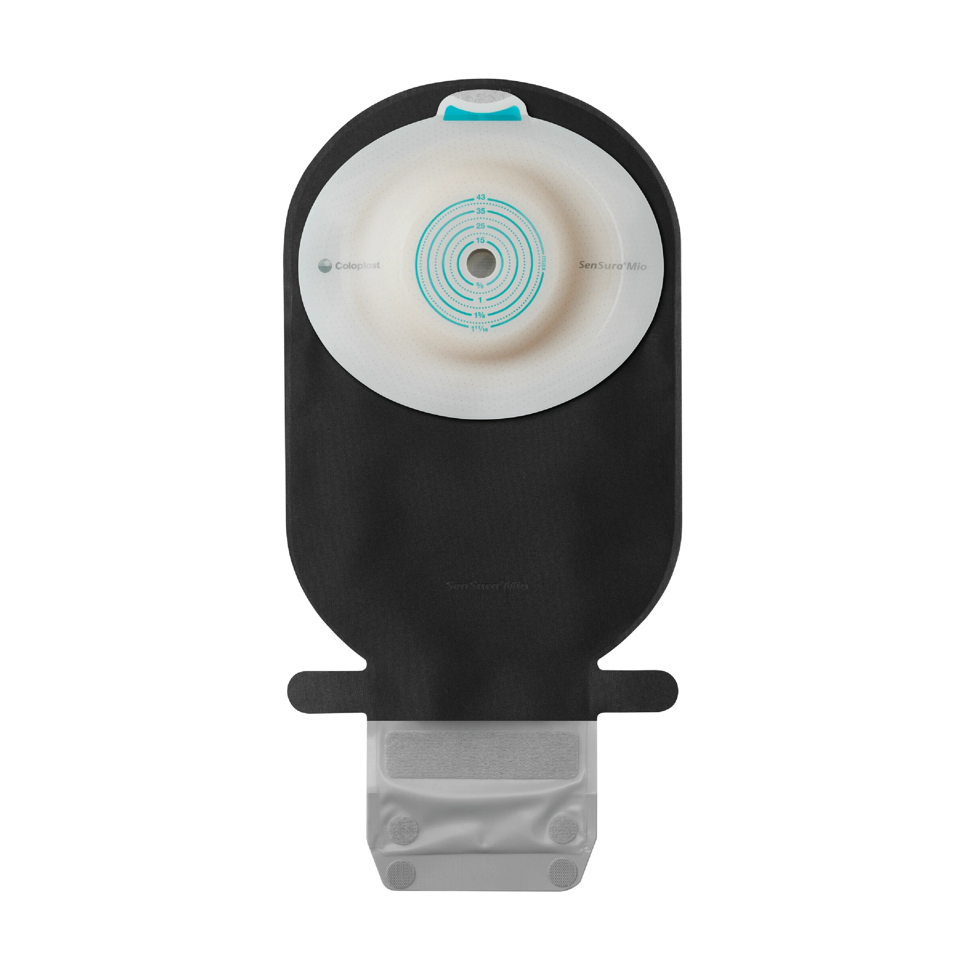 Coloplast SenSura Mio 18982 Convex Soft 1-dels tømbar pose, Maxi (490 ml), hullstørrelse 31-50 mm, svart, 10 stk.