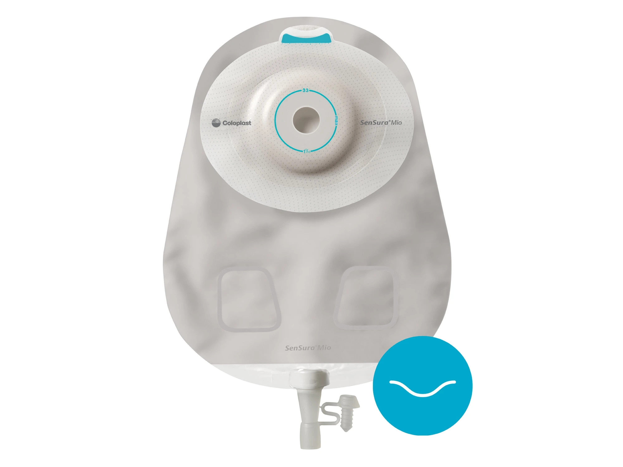 Coloplast SenSura Mio Convex Light 1-delt urostomipose, 168360, Kleberkobling, hullstørrelse 15-33 mm, maxi, klar, 10 stk.
