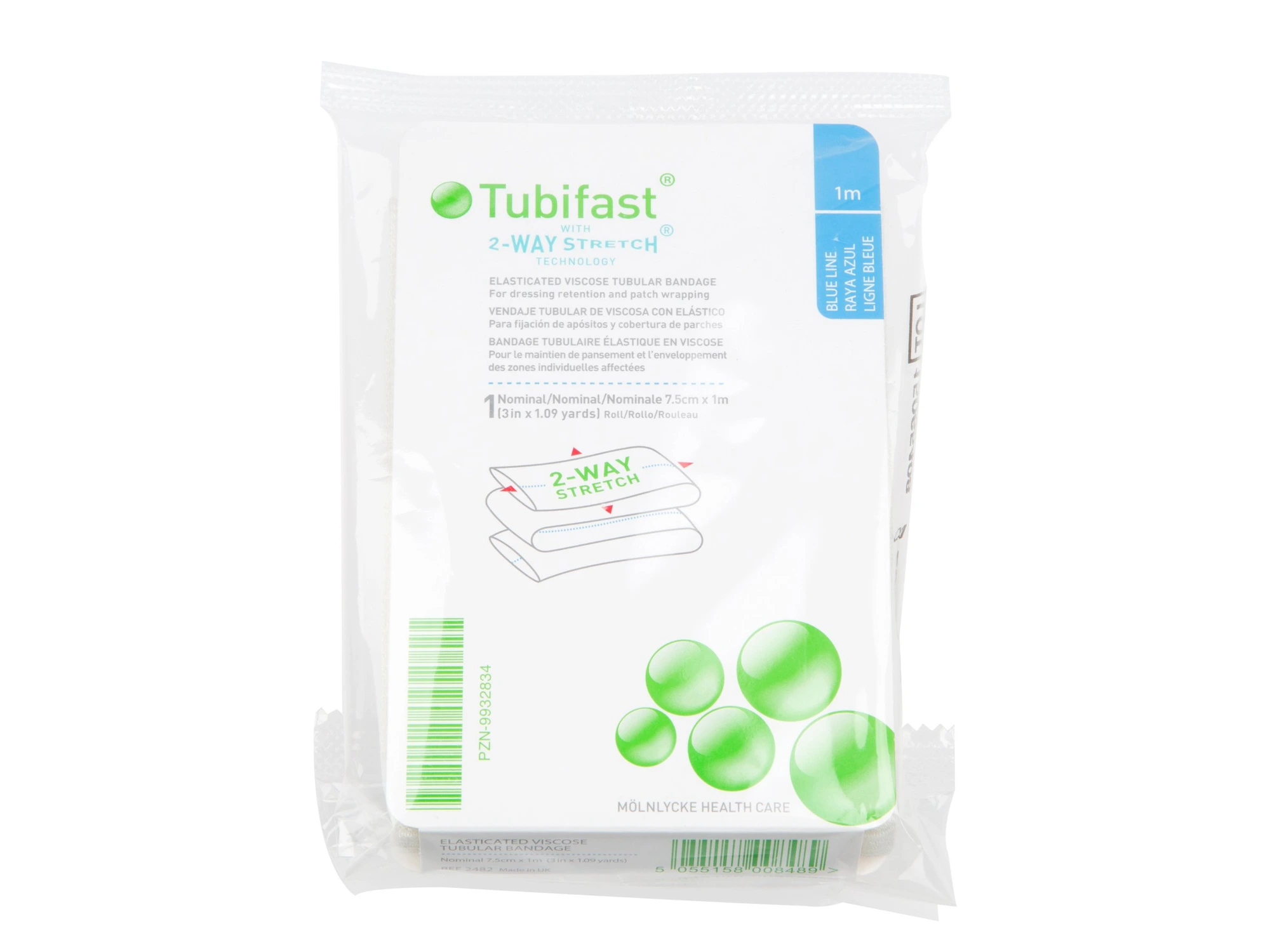 Tubifast tubebandasje 7,5cmx1m blå 1 stk