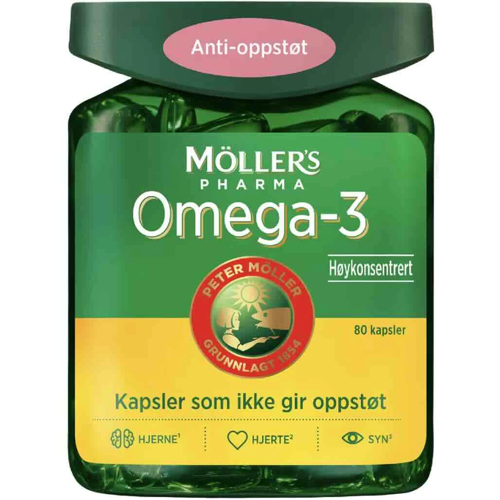 Møllers pharma omega-3 anti-oppstøt kaps 850 mg/560 mg