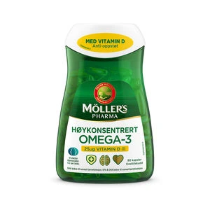 Møllers pharma høy omega3+vitD kaps 510 mg/12,5 mikrog