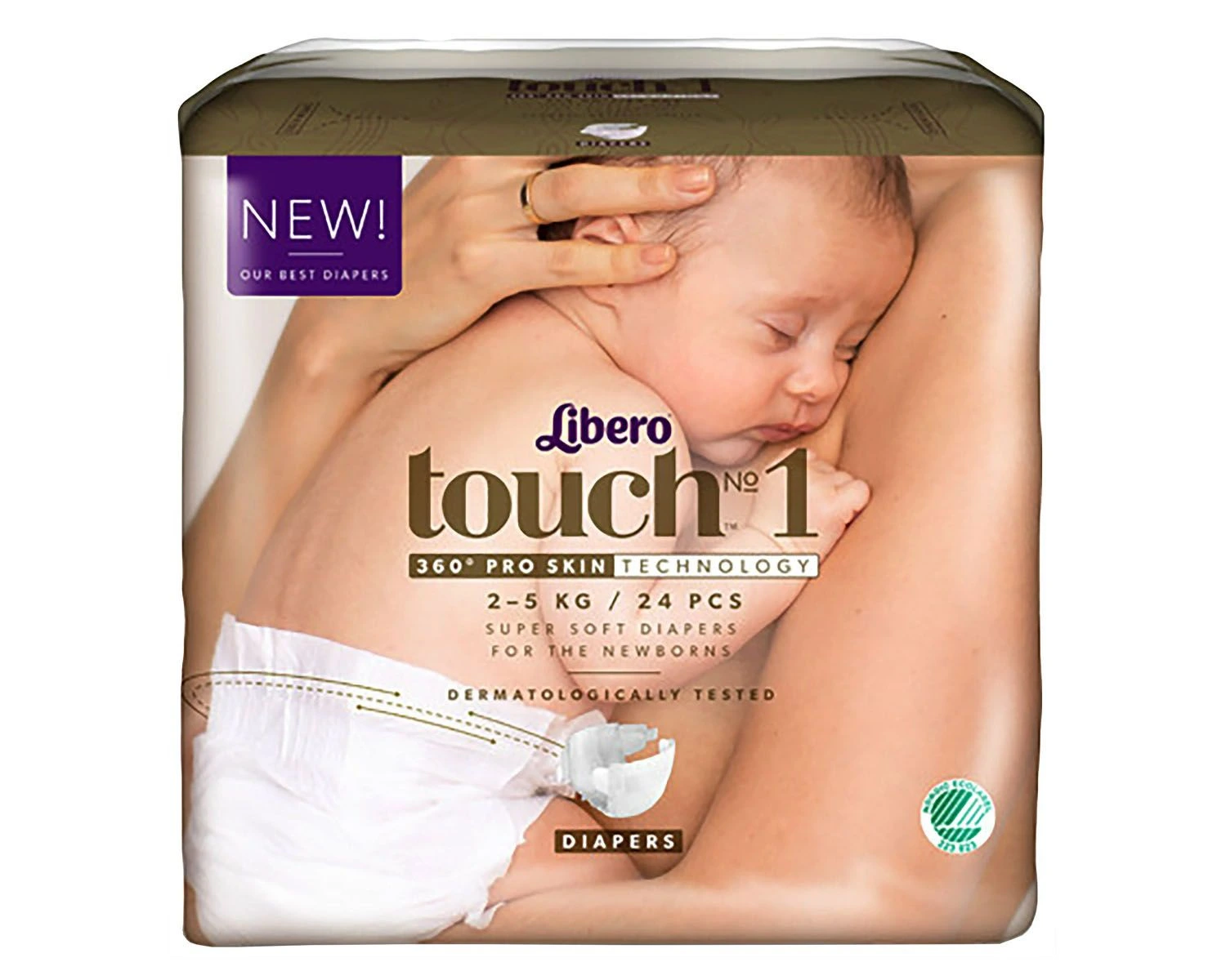 Libero Touch 1 åpne bleier 2-4kg 22 stk