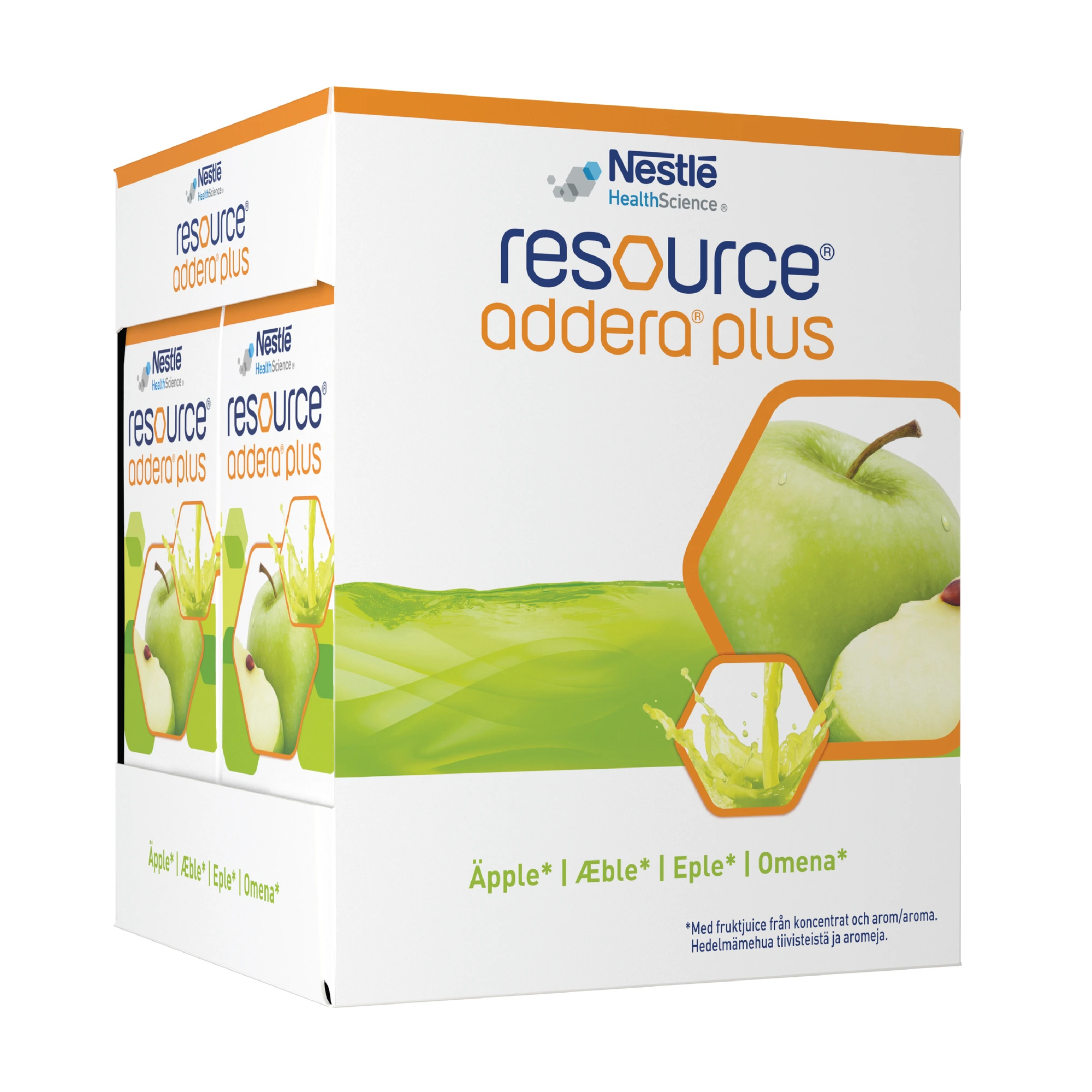 Resource Addera plus næringstilskudd, Eple, 4x200 ml