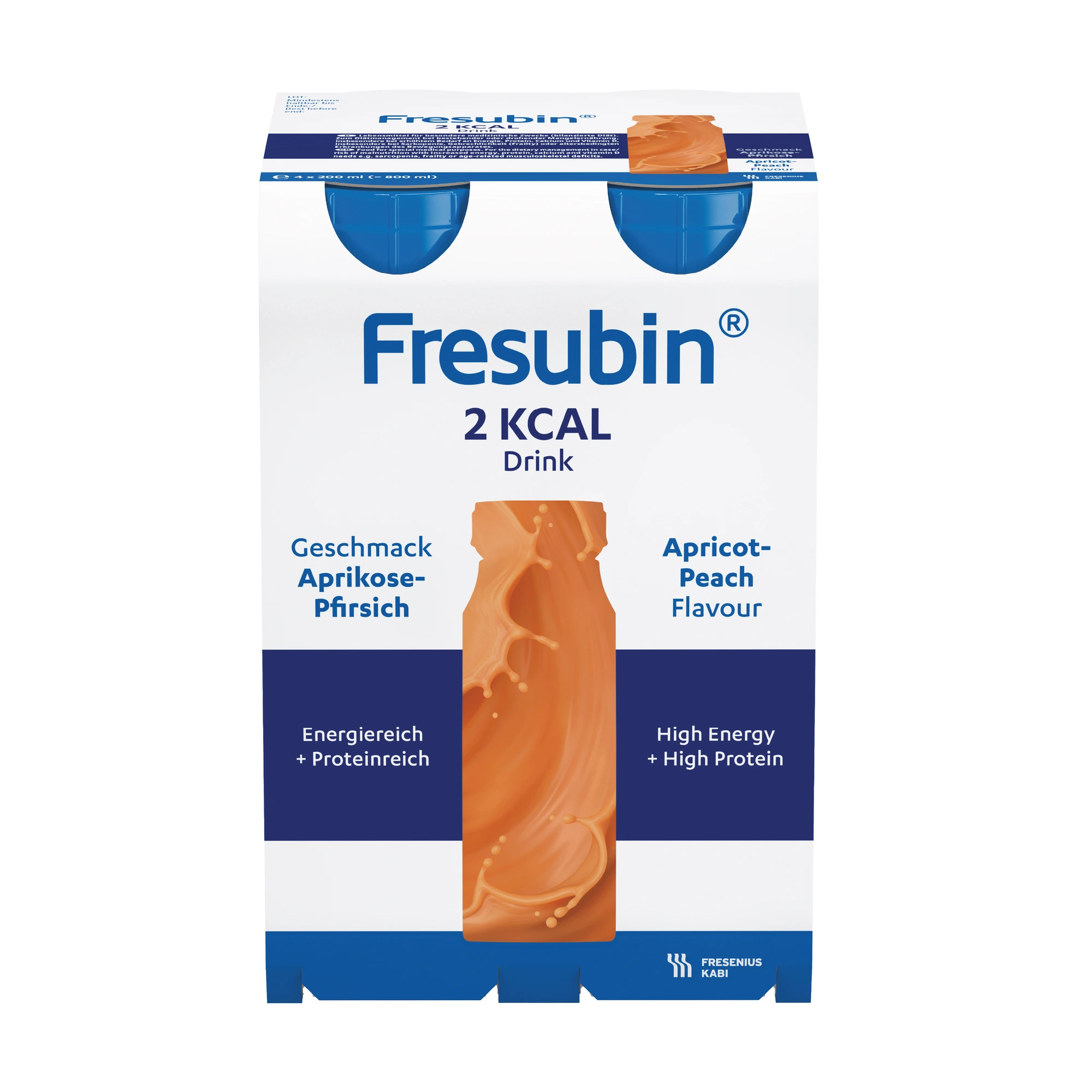 Fresubin 2 kcal Drink næringsdrikk aprikos-fersken 4x200 ml