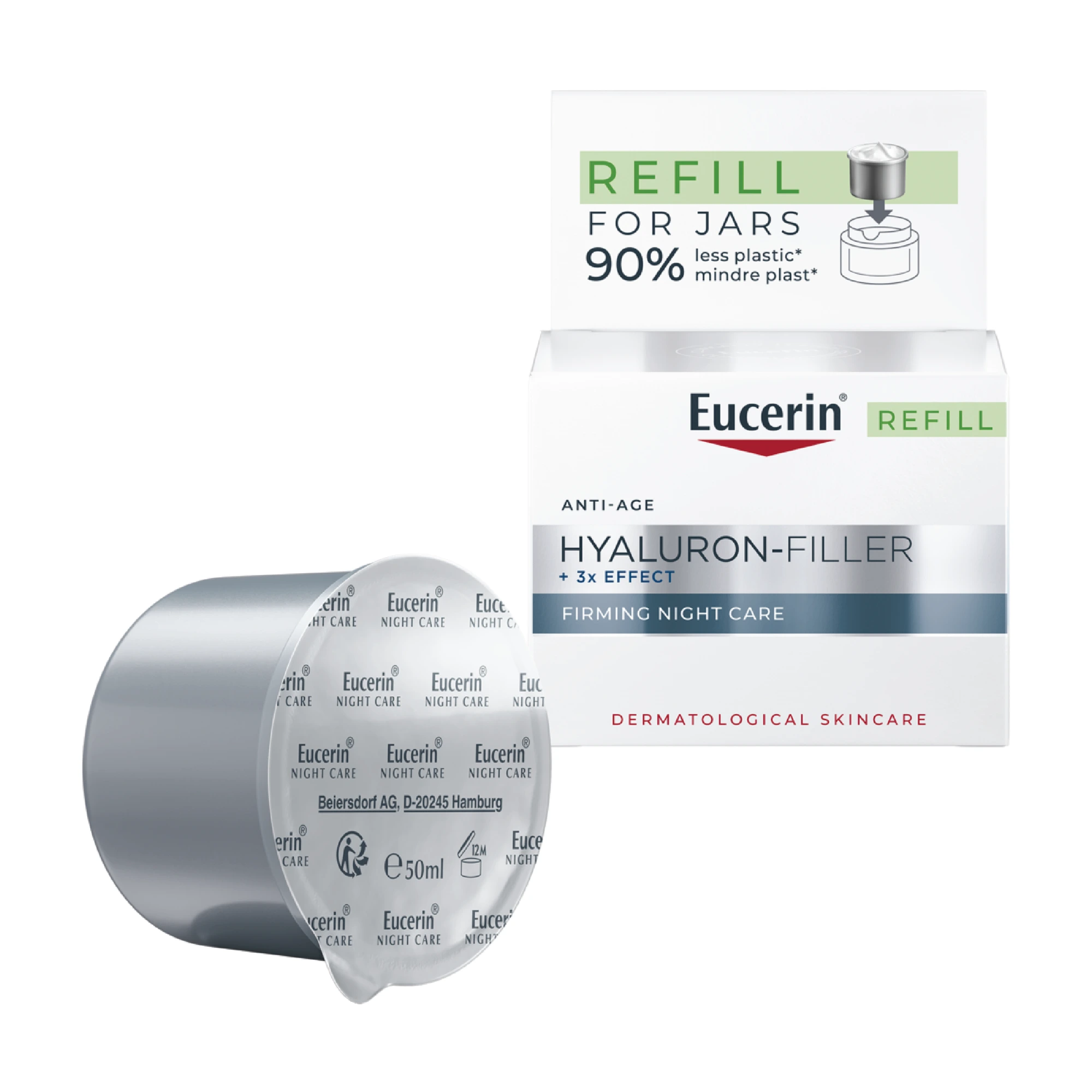 Eucerin Hyaluron-Filler +3x Effect nattkrem refill 50 ml