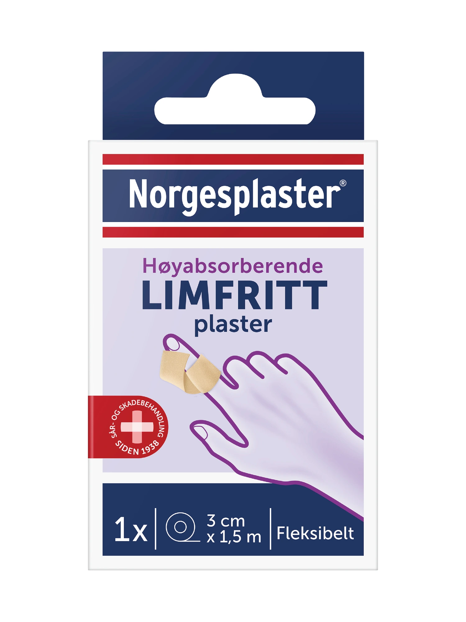 Norgesplaster Limfritt plaster 3 cm x 1,5 m 1 stk