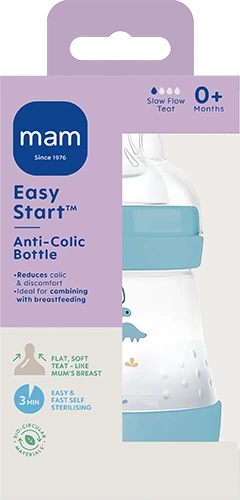 MAM Easy Start Anti-Colic Tåteflaske, Blå, 160 ml