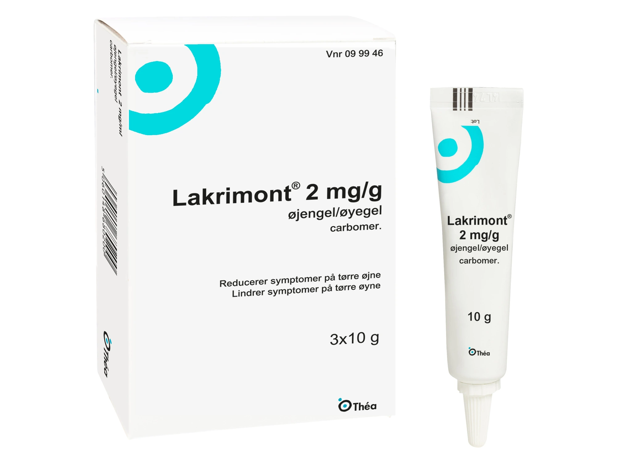 Lakrimont øyegel 2 mg/g, 3 x 10 g