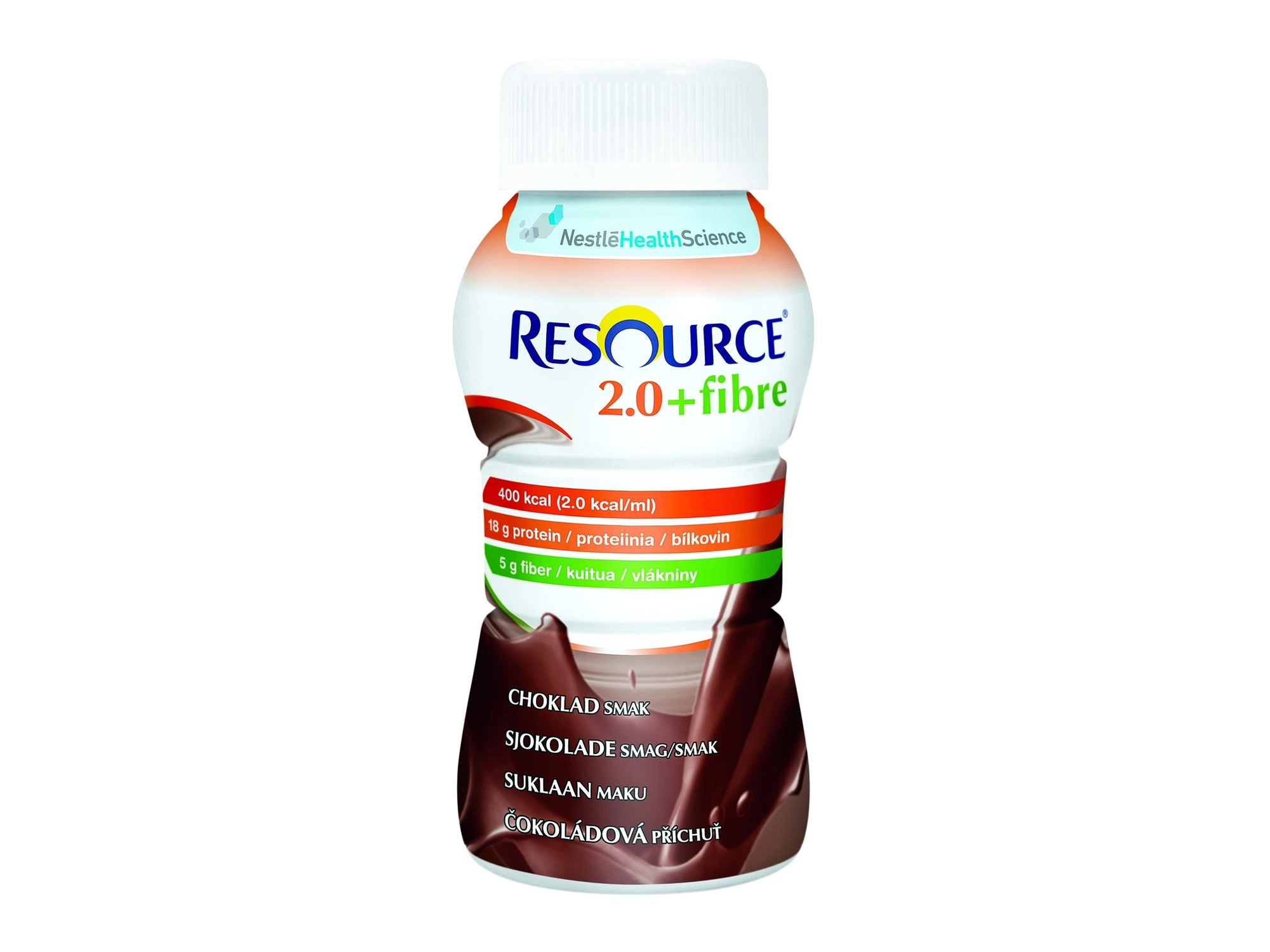 Resource 2.0+fiber næringsdrikk sjokoladesmak 4x200 ml