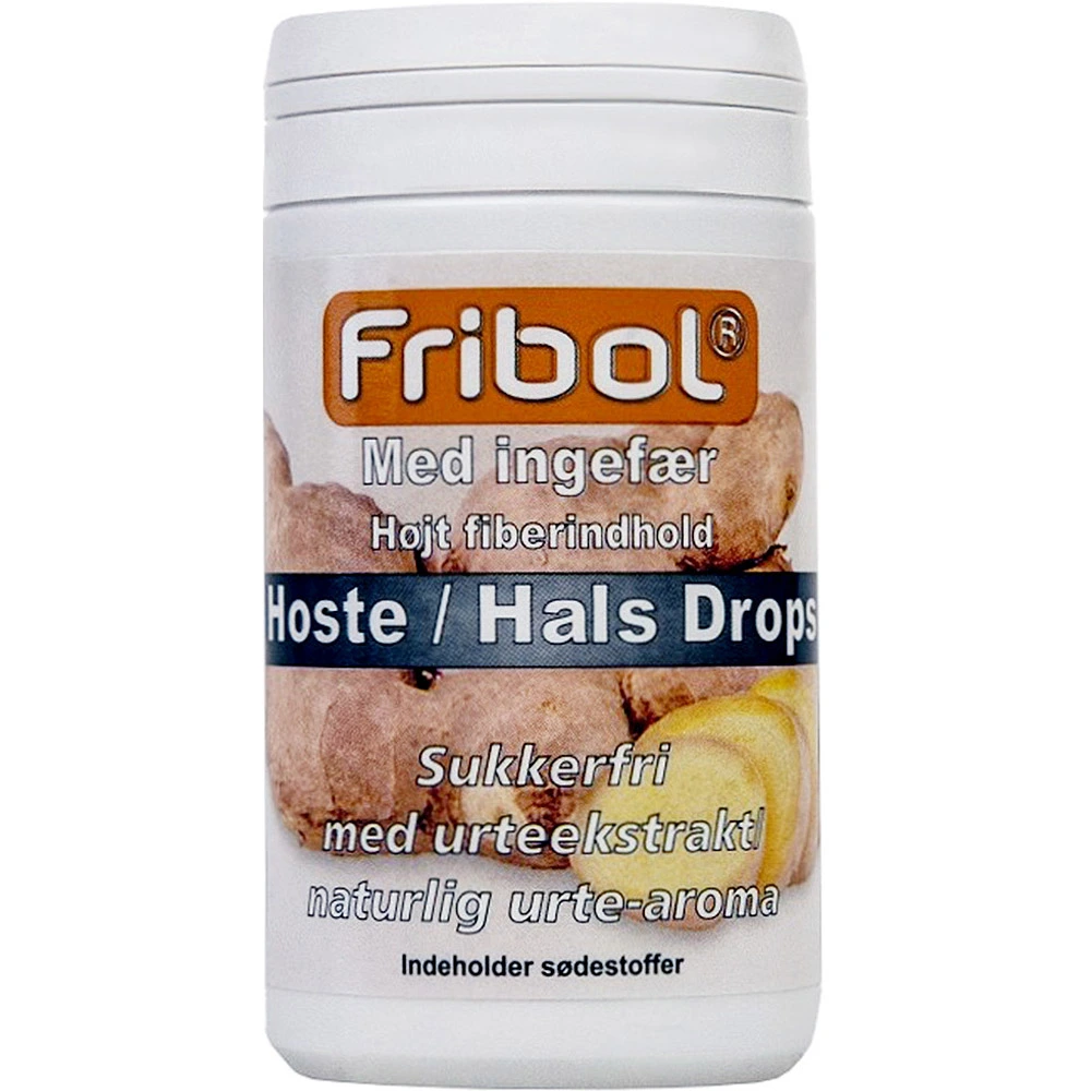 Fribol Hoste/hals drops uten tilsatt sukker ingefær 60 g
