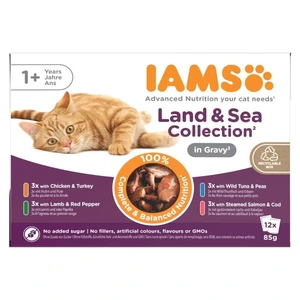 IAMS Delights Adult Land & Sea Collection i saus til katt 12 x 85 g