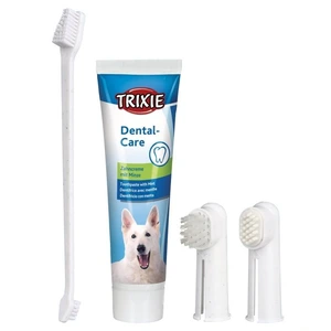 Trixie tannpleiesett med tannkrem mintsmak til hund