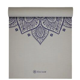 Gaiam Sustained Grey Sundial Flower Yoga Mat 5 mm