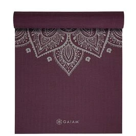 Gaiam Midnight Plum Sundial Flower Yoga Mat 5 mm