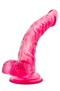 B YOURS SWEET - Bøyd Dildo Med Pung 18 cm