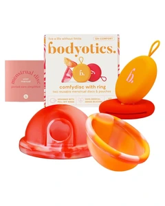 Bodyotics ComfyDisc Reusable Menstrual Discs S & L Orange/Red 2 pcs