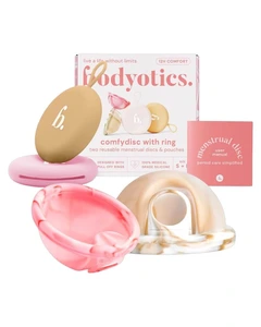 Bodyotics ComfyDisc Reusable Menstrual Discs S & L Beige/Pink 2 pcs