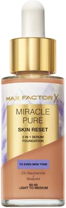 Max Factor Miracle Pure 2In1 Skin Reset Serum Foundation 60-80 Light To Medium