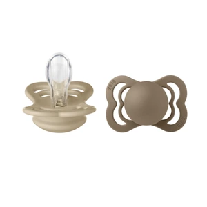 BIBS Supreme Silicone Smokk Str. 1, 0-6 mnd, vanilla/dark oak, 2 stk.