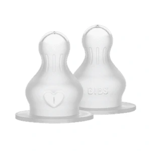 BIBS Round Silicone Flaskesmokk, 4+ mnd, fast flow, 2 stk.