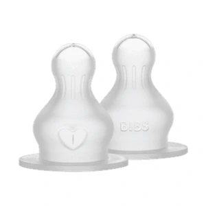BIBS Round Silicone Flaskesmokk, 2+ mnd, medium flow, 2 stk.