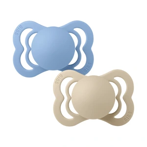 BIBS Supreme Silicone Smokk Str. 1, 0-6 mnd, vanilla/sky blue, 2 stk.