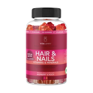 VitaYummy Hair & Nails, Fersken og bringebær, 110 stk.