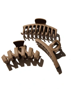 Hairlust Medium Bold Claw Hair Clips 3 Pack Coffee
