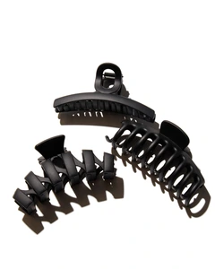 Hairlust Medium Bold Claw Hair Clips 3 Pack Black