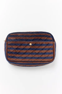 Fan Palm Beauty Bag Large Blues & Stripe Large