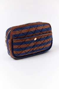Fan Palm Beauty Bag Medium Blues & Stripe Medium