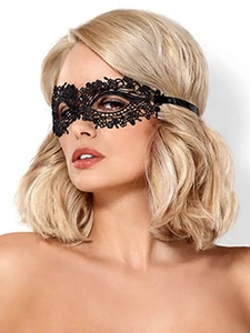 Svart Guipure Maske