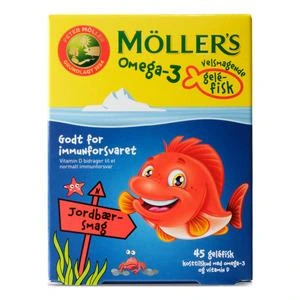 Møllers Omega-3 Geléfisk Jordbær - 45 stk.