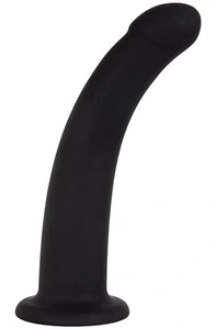 Black Silicone Semi Realistic Dildo - Large