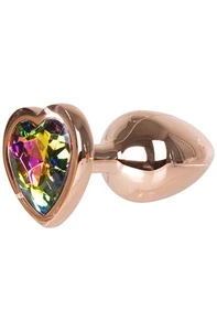 Metal Heart Plug Rose Gold - Small 6cm