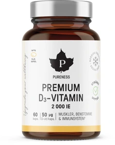 Pureness Premium D3-vitamin 2000 IE - 60 stk