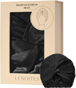 Lenoites Mulberry Silk Sleeping Cap Black