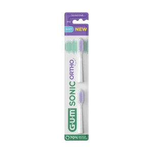 Gum Sonic Ortho Børsthode Soft, Sort, 2 stk.