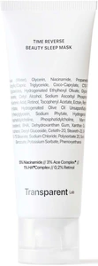 NICHE BEAUTY LAB Transparent Lab Time Reverse Beauty Sleep Mask 75 ml